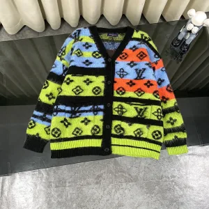 Super Clone High Quality Louis Vuitton Outerwear Red Silk Wool Mohair Nylon Acrylic Jacquard Street Style Autumn Winter