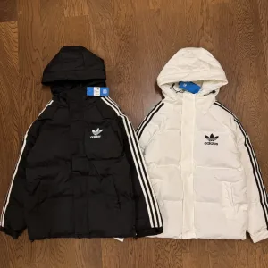 Designer Adidas Cotton-Padded Coat Red Down Waterproof Design High-Quality Materials Winter