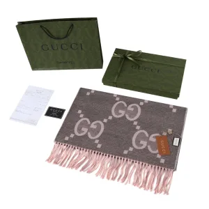 Reps Gucci Scarf Red Cashmere Jacquard