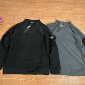 High Quality Designer Stone Island Sweatshirt Ash Fleece Exquisite Workmanship Street Style