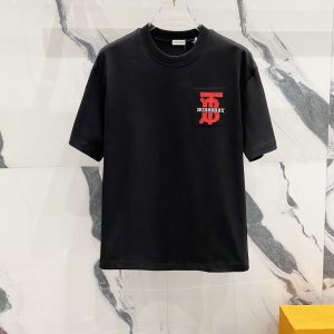 Luxury Burberry Leather Short-Sleeved T-Shirt