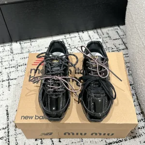 Super Clone New Balance Sneakers Brown Sheepskin Patent Leather Spring Early