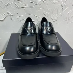 Luxury Super Clone Prada Loafers Cowhide Rubber Outsole Spring Summer