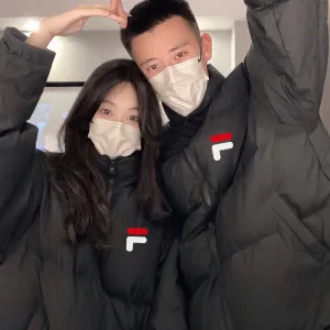 Reps High Quality Fila Cotton-Padded Coat Black Cotton Down Winter