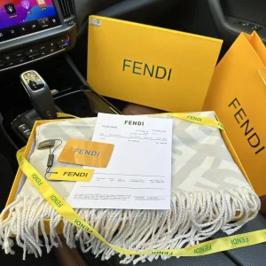 Luxury Super Clone Fendi Shawl Red Cashmere Jacquard