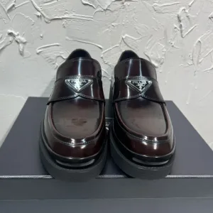 Super Clone Prada Loafers Cowhide Rubber Outsole Spring