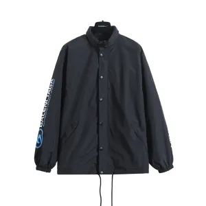 Luxury Balenciaga Jacket Red Nylon Zippered Pocket