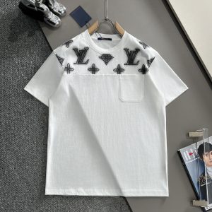 Luxury Louis Vuitton Cotton Short-Sleeved T-Shirt For Early Spring