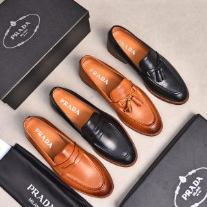 High Quality 1:1 Prada Dyed Leather Leather Shoes