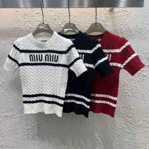 Aaa Miu Miu Jacquard Short Sleeves