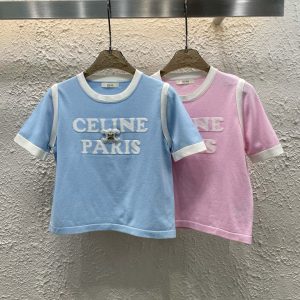 High Quality Celine Jacquard Short Sleeves