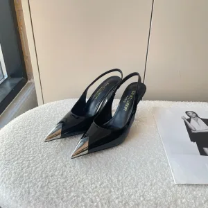 Designer AAA Saint Laurent Sandals Ash Patent Leather Soft Spring Early