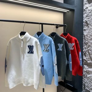 Luxury Aaa Louis Vuitton Jacquard Long-Sleeved Sweater