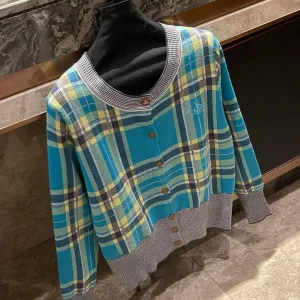 High Quality Aaa Vivienne Westwood Wood Long-Sleeved Cardigan