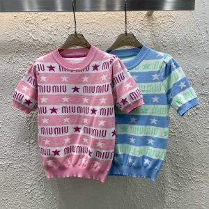 Aaa Miu Miu Jacquard Short Sleeves