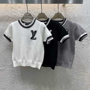 Designer Louis Vuitton Jacquard Short Sleeves