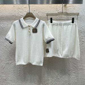 Designer Aaa Miu Miu Gold Short-Sleeved Shirt