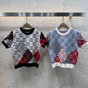 High Quality Luxury Gucci Jacquard Short Sleeves