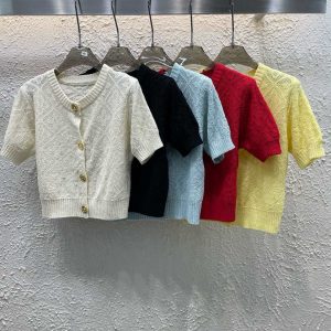 Aaa Luxury Louis Vuitton Gold Short Sleeves