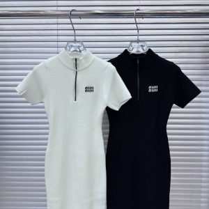 High Quality 1:1 Miu Miu Jacquard Short-Sleeved Shirts