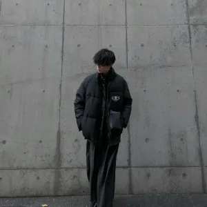 AAA Reps Balenciaga Cotton-Padded Coat Black Cotton Down Winter
