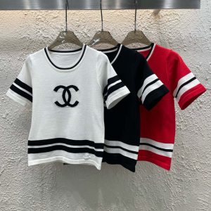 Luxury Designer Chanel Jacquard Short Sleeves
