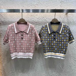 Luxury Louis Vuitton Jacquard Short Sleeves