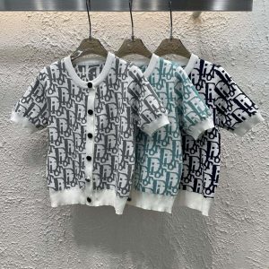 Designer Aaa Dior Jacquard Short Sleeves