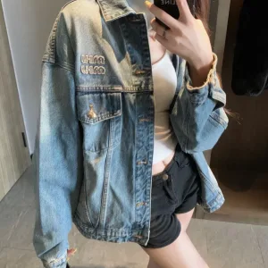 High Quality Miu Miu Denim Outerwear For Early Spring