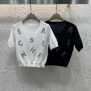 Designer Chanel Stone Short Sleeves