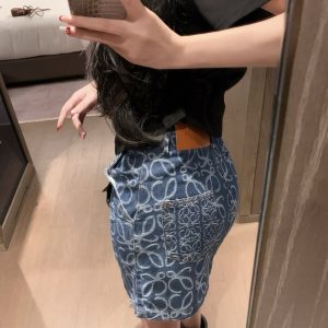 Aaa Luxury Loewe Denim Short Skirt