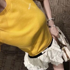 Luxury Miu Miu Jacquard Short-Sleeved Shirts