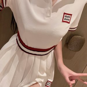Designer Miu Miu Short-Sleeved Shirt