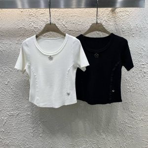 Luxury High Quality Chanel Lace Short Sleeves