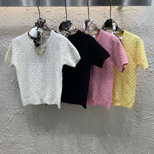 Luxury Designer Louis Vuitton Diamond Short-Sleeved Shirt