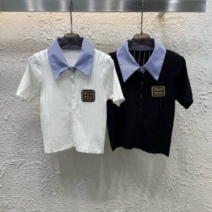 Aaa Miu Miu Gold Short Sleeves