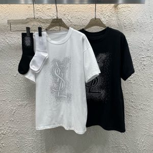 Luxury High Quality Saint Laurent Stone Short-Sleeved T-Shirt