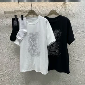 Luxury High Quality Saint Laurent Stone Short-Sleeved T-Shirt