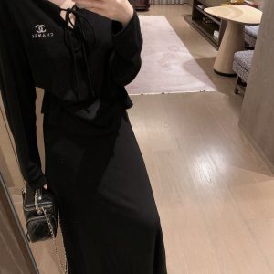 Designer Chanel Stone Long Skirt