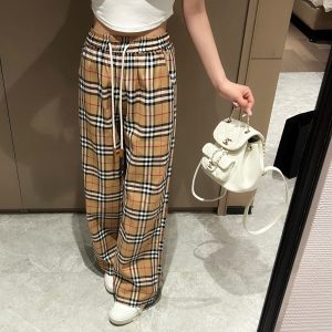 Aaa Luxury Burberry Plaid Casual Trousers