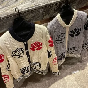 High Quality Luxury Thom Browne Jacquard Long-Sleeved Shirts