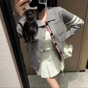 Aaa Luxury Thom Browne Jacquard Long-Sleeved Cardigan