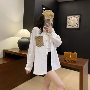 1:1 Gucci Gold Long-Sleeved Shirt