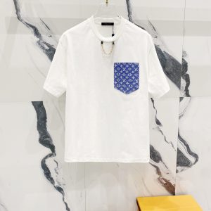 High Quality Aaa Louis Vuitton Denim Short-Sleeved T-Shirt