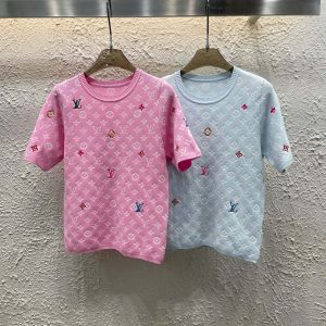 Designer Louis Vuitton Jacquard Short Sleeves