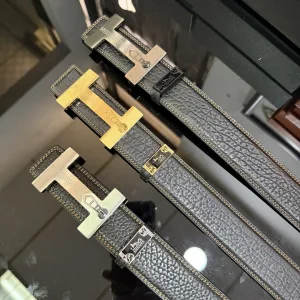 Designer Hermes Belt Red Cowhide