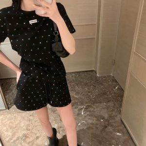 Designer Miu Miu Stone Short-Sleeved Shirts