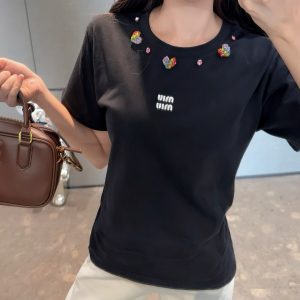 1:1 High Quality Miu Miu Stone Short-Sleeved T-Shirt