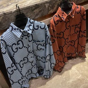 1:1 High Quality Gucci Diamond Long-Sleeved Shirt
