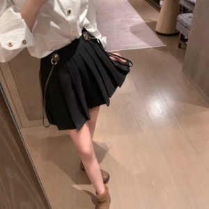High Quality Louis Vuitton Leather Short Skirt